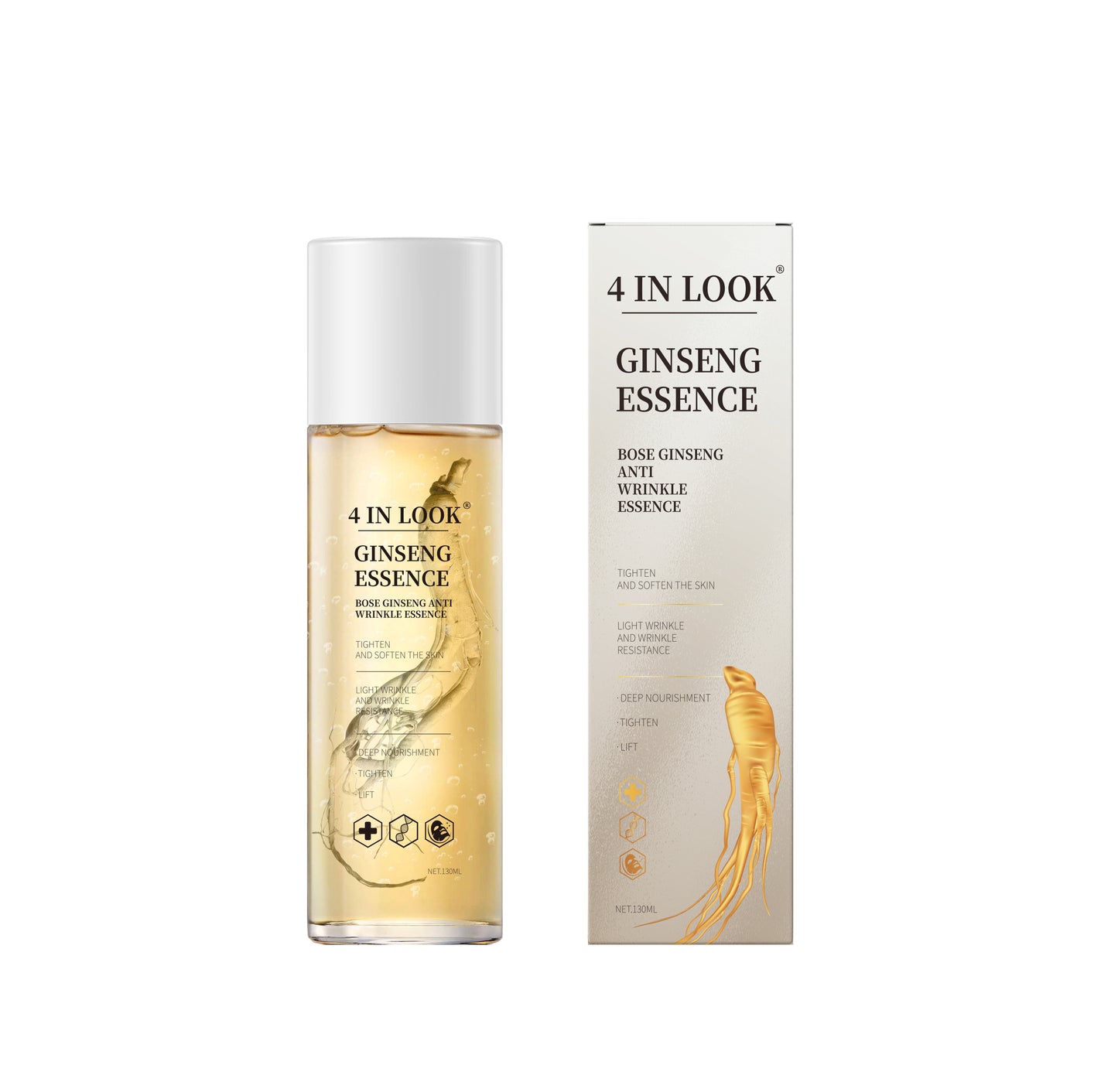 [4inlook official]Natural Ginseng Anti-Aging Hydrating Essence Water – 100% Wild Ginseng from Himalayas, Deep Moisture & Wrinkle Care for All Skin Types    Firming Skincare Serums Moisturizer Gentle
