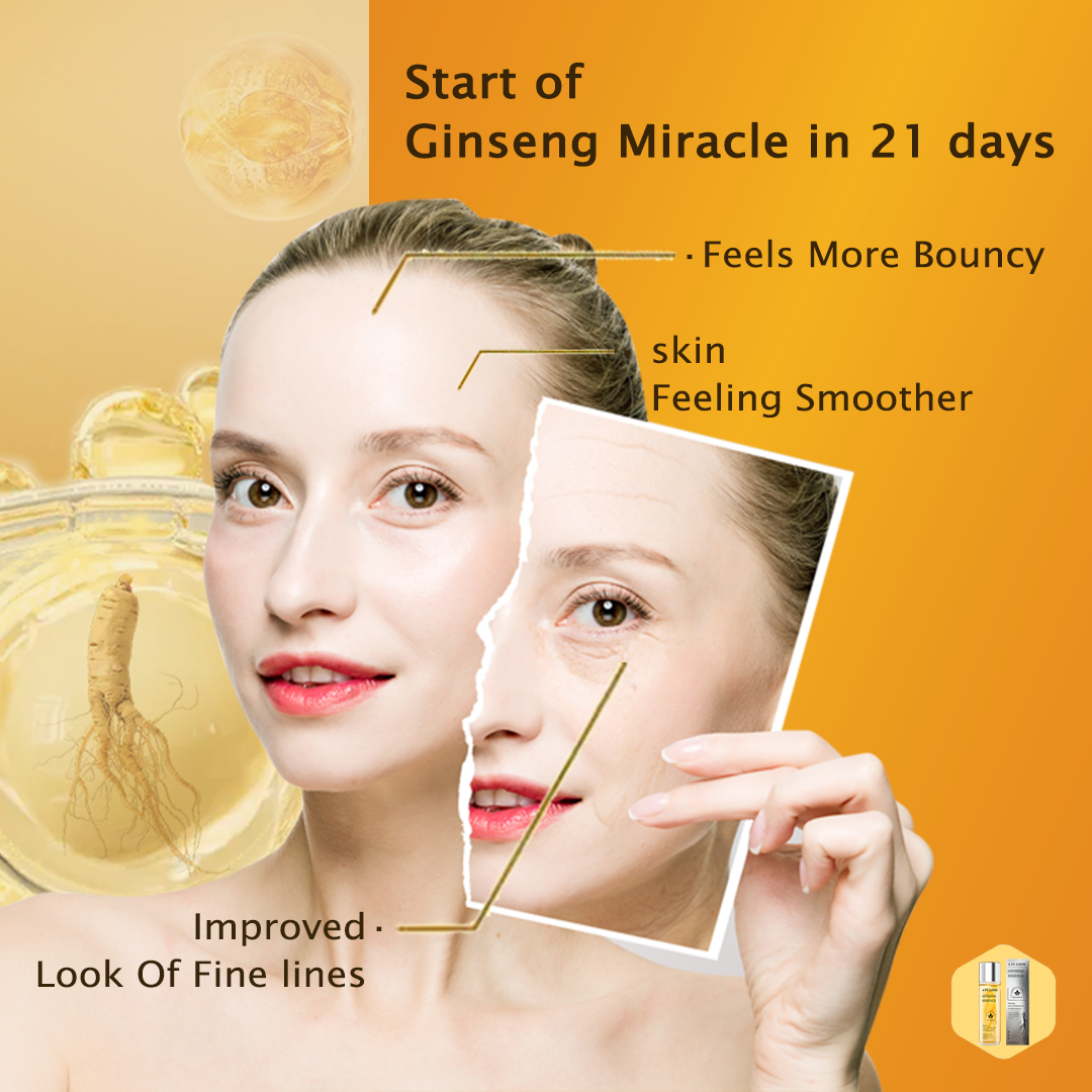 [4inlook official]Natural Ginseng Anti-Aging Hydrating Essence Water – 100% Wild Ginseng from Himalayas, Deep Moisture & Wrinkle Care for All Skin Types    Firming Skincare Serums Moisturizer Gentle